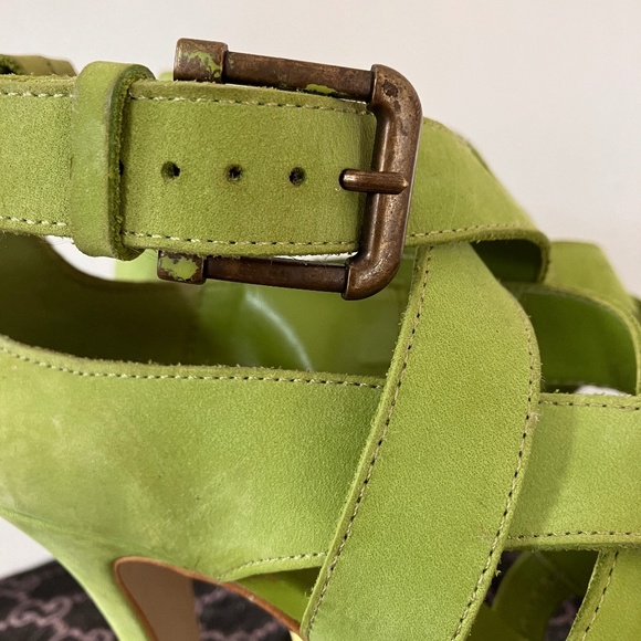 ZARA LIME GREEN STRAPPY HEELS - Picture 6 of 10